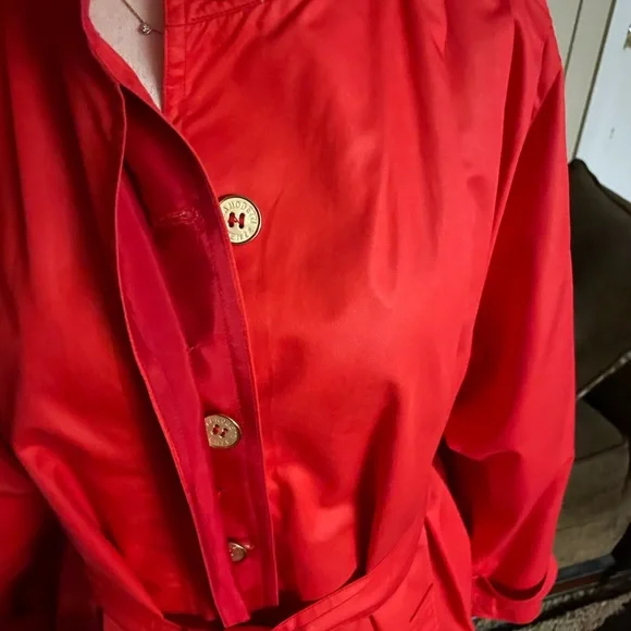 Zanobetti Firenze • Vintage • Made in Italy • Women • X-Large • Red •Trench Coat - Picture 5 of 14